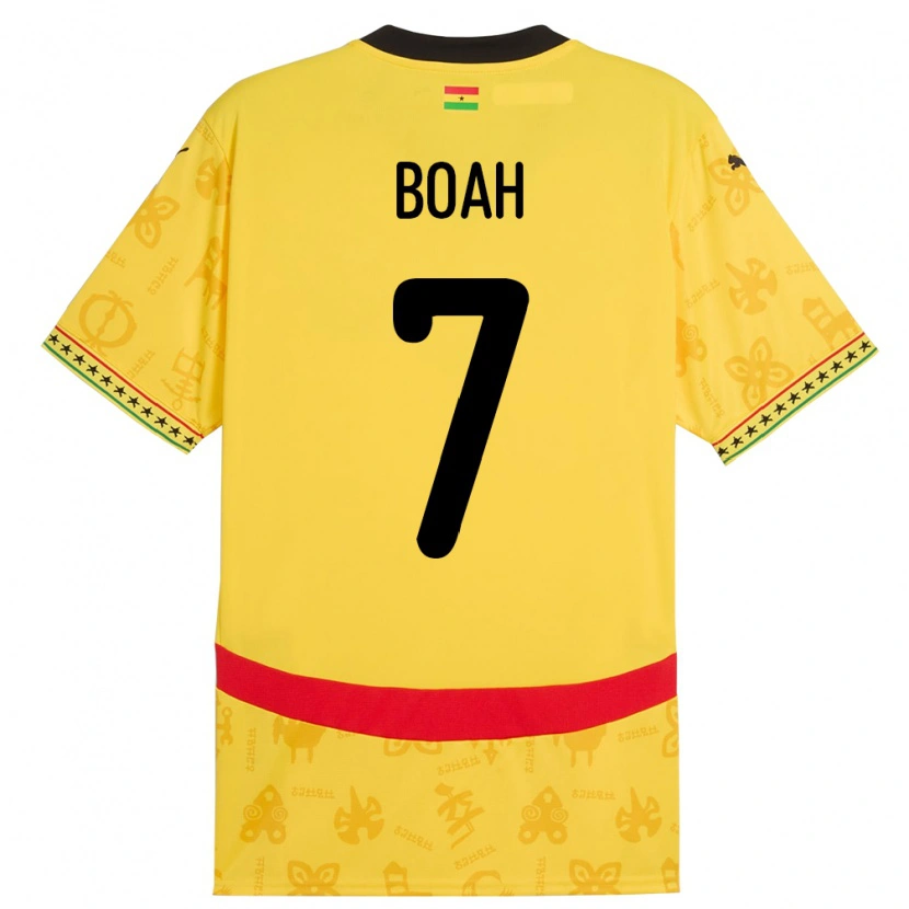 Danxen Dame Ghana Collins Boah #7 Gul Bortetrøye Drakt Trøye 24-26 Skjorter T-Skjorte