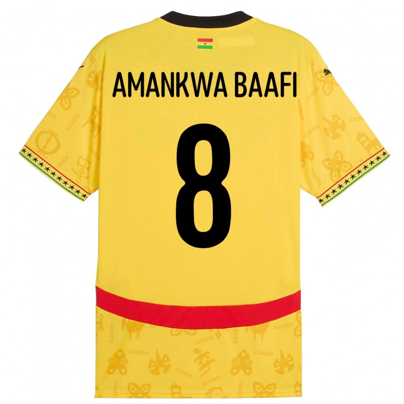 Danxen Dame Ghana Yaw Amankwa Baafi #8 Gul Bortetrøye Drakt Trøye 24-26 Skjorter T-Skjorte