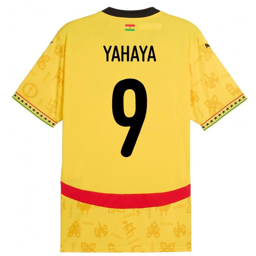 Danxen Dame Ghana Mohammed Yahaya #9 Gul Bortetrøye Drakt Trøye 24-26 Skjorter T-Skjorte