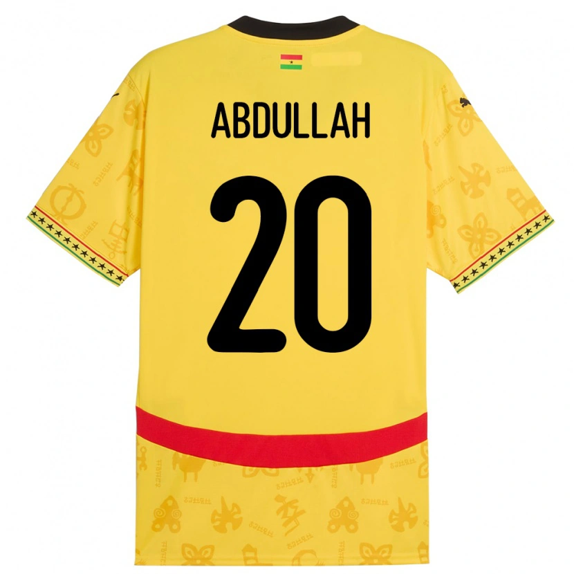 Danxen Dame Ghana Razak Abdullah #20 Gul Bortetrøye Drakt Trøye 24-26 Skjorter T-Skjorte