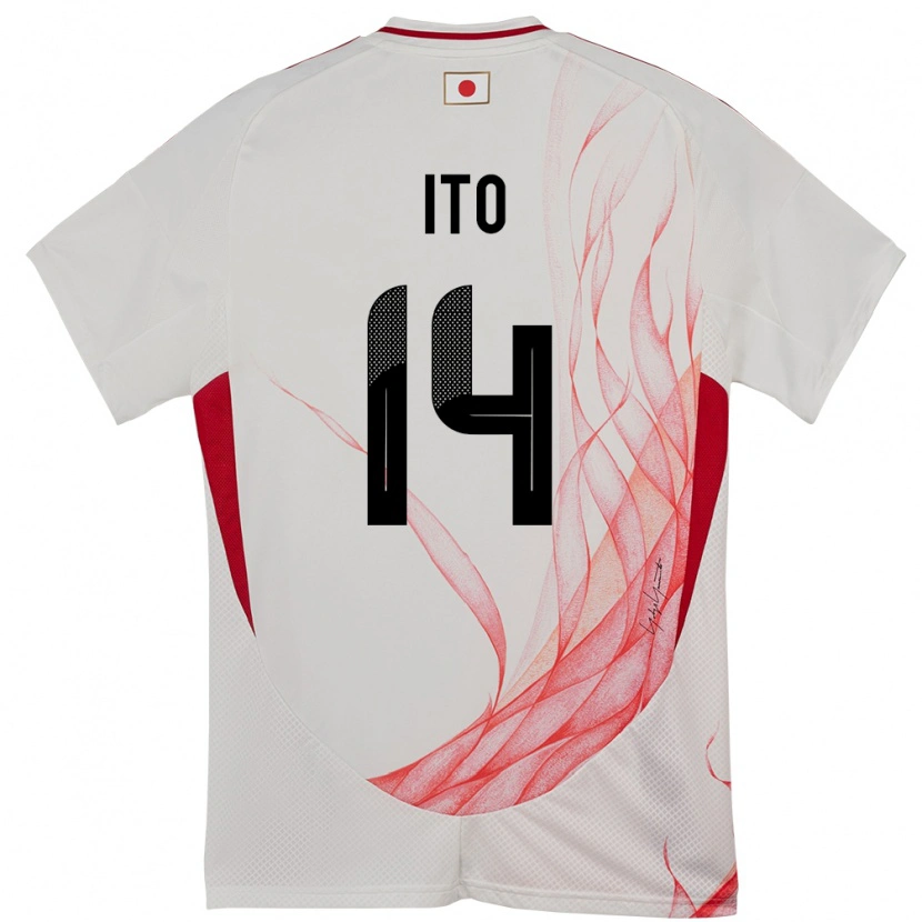 Danxen Dame Japan Junya Ito #14 Hvit Bortetrøye Drakt Trøye 24-26 Skjorter T-Skjorte
