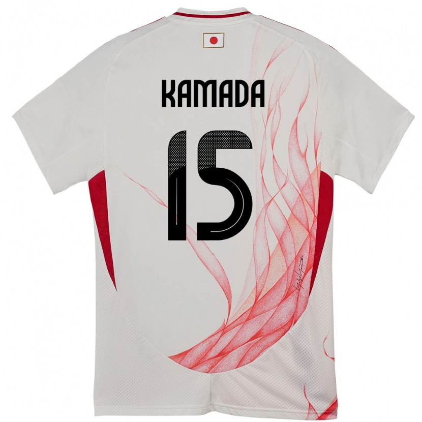 Danxen Dame Japan Daichi Kamada #15 Hvit Bortetrøye Drakt Trøye 24-26 Skjorter T-Skjorte