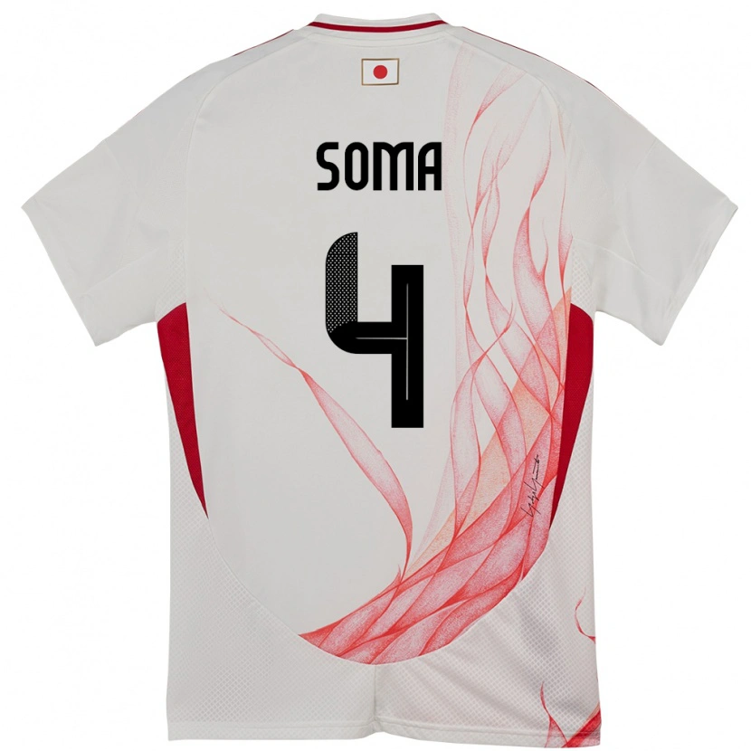 Danxen Dame Japan Rikuto Soma #4 Hvit Bortetrøye Drakt Trøye 24-26 Skjorter T-Skjorte