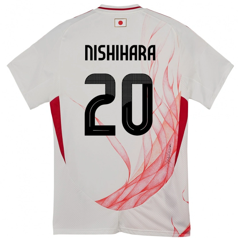 Danxen Dame Japan Motoki Nishihara #20 Hvit Bortetrøye Drakt Trøye 24-26 Skjorter T-Skjorte