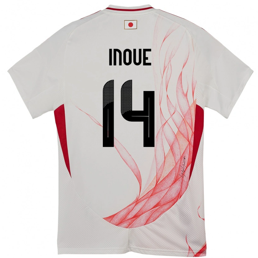 Danxen Dame Japan Ayaka Inoue #14 Hvit Bortetrøye Drakt Trøye 24-26 Skjorter T-Skjorte