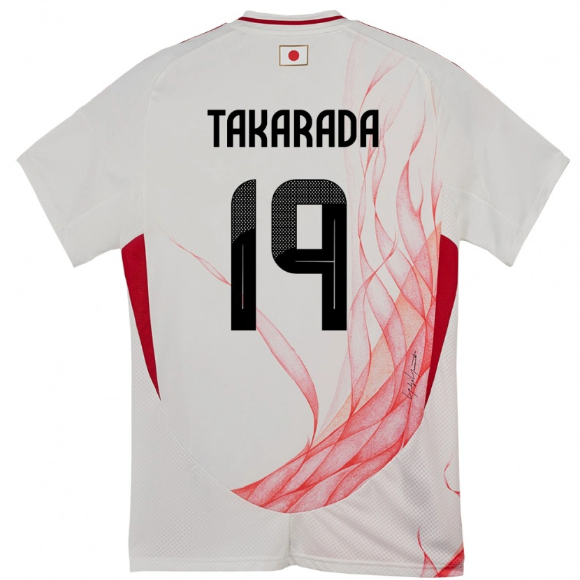 Danxen Dame Japan Saori Takarada #19 Hvit Bortetrøye Drakt Trøye 24-26 Skjorter T-Skjorte