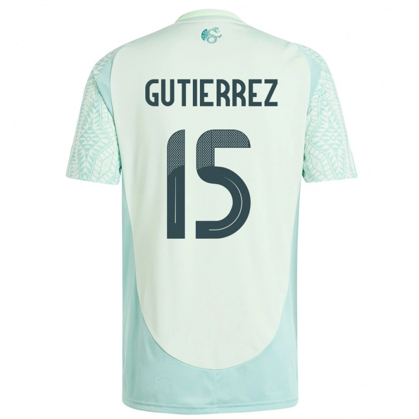 Danxen Dame Mexico Alexis Gutiérrez #15 Lin Grønn Bortetrøye Drakt Trøye 24-26 Skjorter T-Skjorte