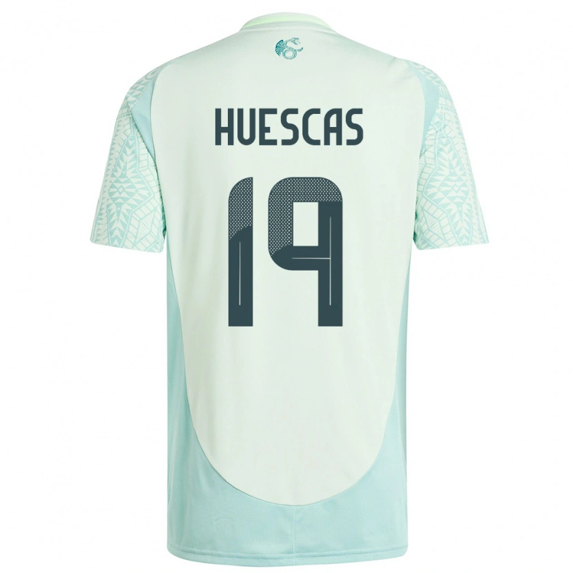 Danxen Dame Mexico Rodrigo Huescas #19 Lin Grønn Bortetrøye Drakt Trøye 24-26 Skjorter T-Skjorte