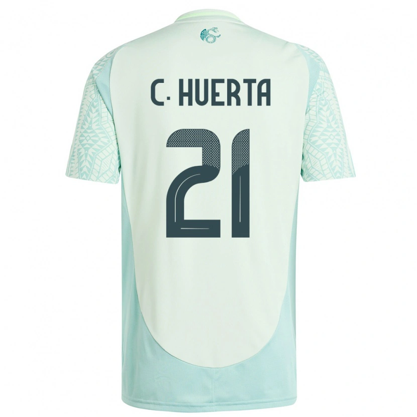 Danxen Dame Mexico César Huerta #21 Lin Grønn Bortetrøye Drakt Trøye 24-26 Skjorter T-Skjorte