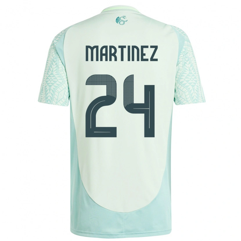 Danxen Dame Mexico Guillermo Martínez #24 Lin Grønn Bortetrøye Drakt Trøye 24-26 Skjorter T-Skjorte