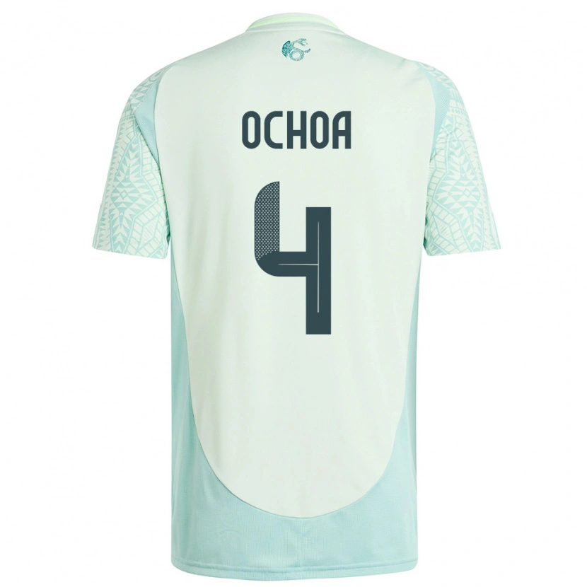 Danxen Dame Mexico Diego Ochoa #4 Lin Grønn Bortetrøye Drakt Trøye 24-26 Skjorter T-Skjorte