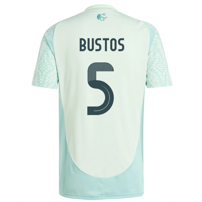 Danxen Dame Mexico César Bustos #5 Lin Grønn Bortetrøye Drakt Trøye 24-26 Skjorter T-Skjorte