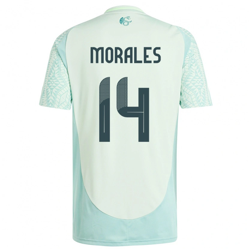 Danxen Dame Mexico Amaury Morales #14 Lin Grønn Bortetrøye Drakt Trøye 24-26 Skjorter T-Skjorte