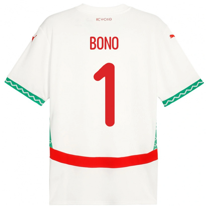 Danxen Dame Marokko Bono #1 Hvit Bortetrøye Drakt Trøye 24-26 Skjorter T-Skjorte