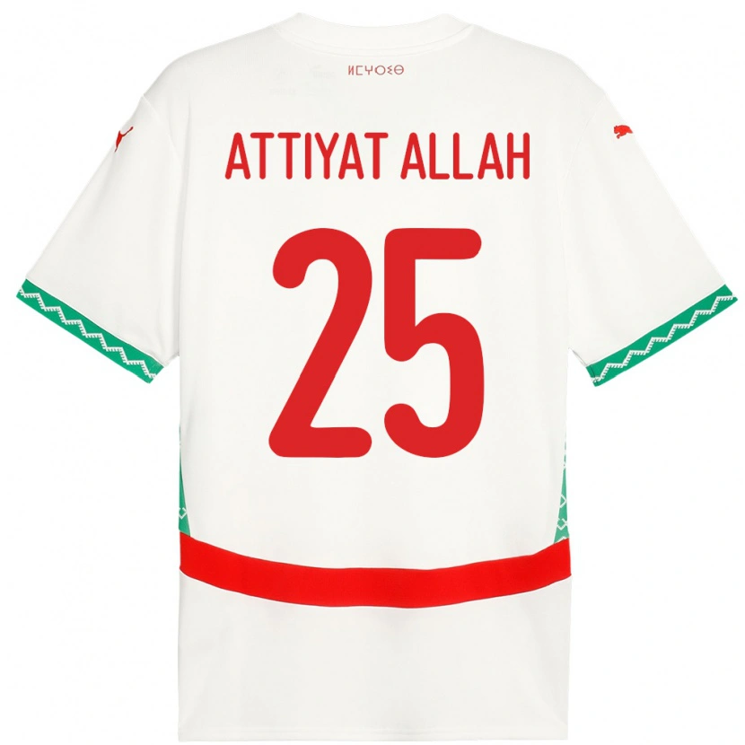 Danxen Dame Marokko Yahia Attiyat Allah #25 Hvit Bortetrøye Drakt Trøye 24-26 Skjorter T-Skjorte
