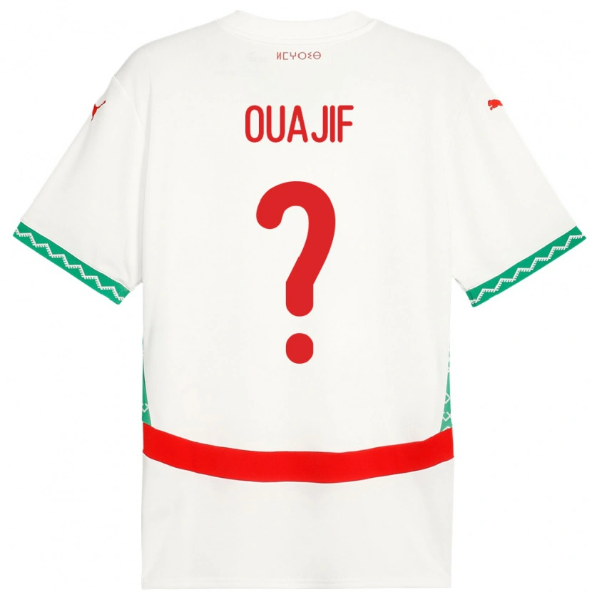Danxen Dame Marokko Naël Ouajif #0 Hvit Bortetrøye Drakt Trøye 24-26 Skjorter T-Skjorte