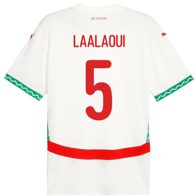 Danxen Dame Marokko Reda Laalaoui #5 Hvit Bortetrøye Drakt Trøye 24-26 Skjorter T-Skjorte
