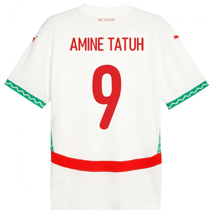 Danxen Dame Marokko Mohammed Amine Tatuh #9 Hvit Bortetrøye Drakt Trøye 24-26 Skjorter T-Skjorte