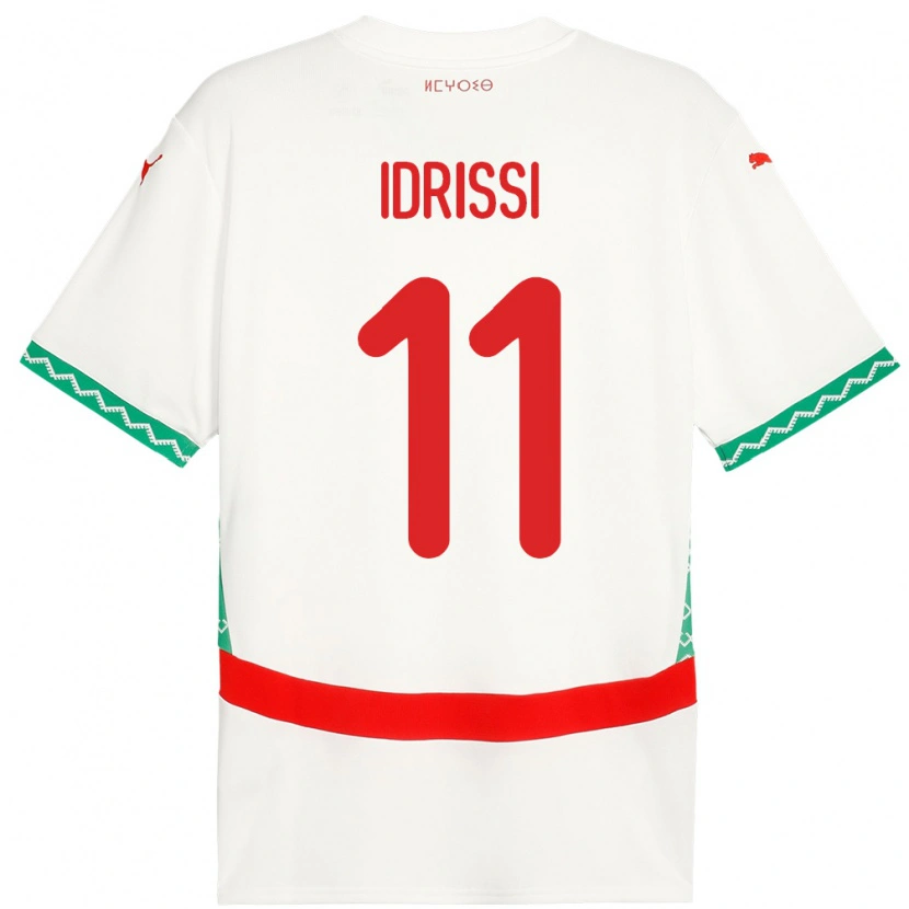 Danxen Dame Marokko Yahya Idrissi #11 Hvit Bortetrøye Drakt Trøye 24-26 Skjorter T-Skjorte