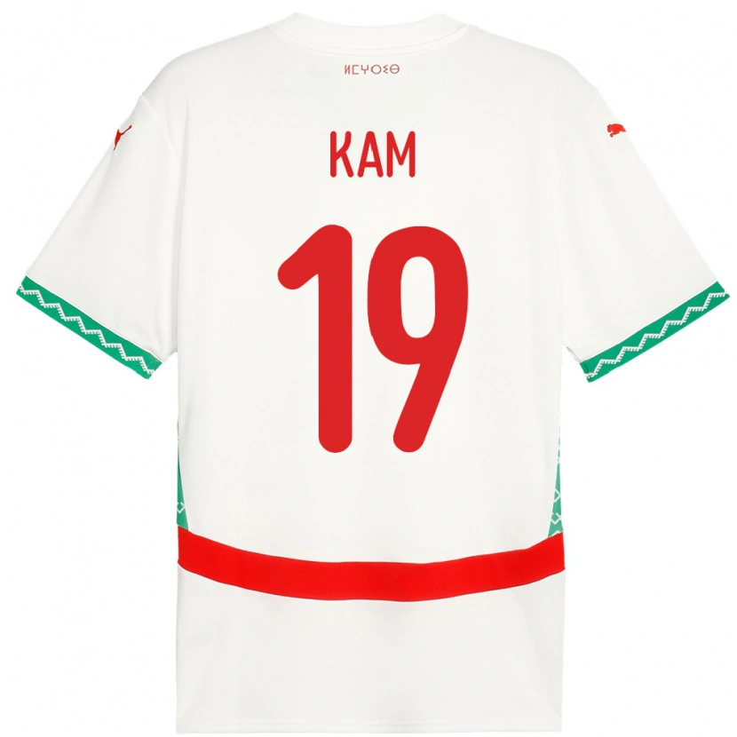 Danxen Dame Marokko Othmane Kam #19 Hvit Bortetrøye Drakt Trøye 24-26 Skjorter T-Skjorte