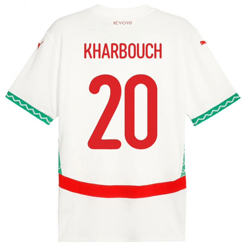 Danxen Dame Marokko Yahya Kharbouch #20 Hvit Bortetrøye Drakt Trøye 24-26 Skjorter T-Skjorte
