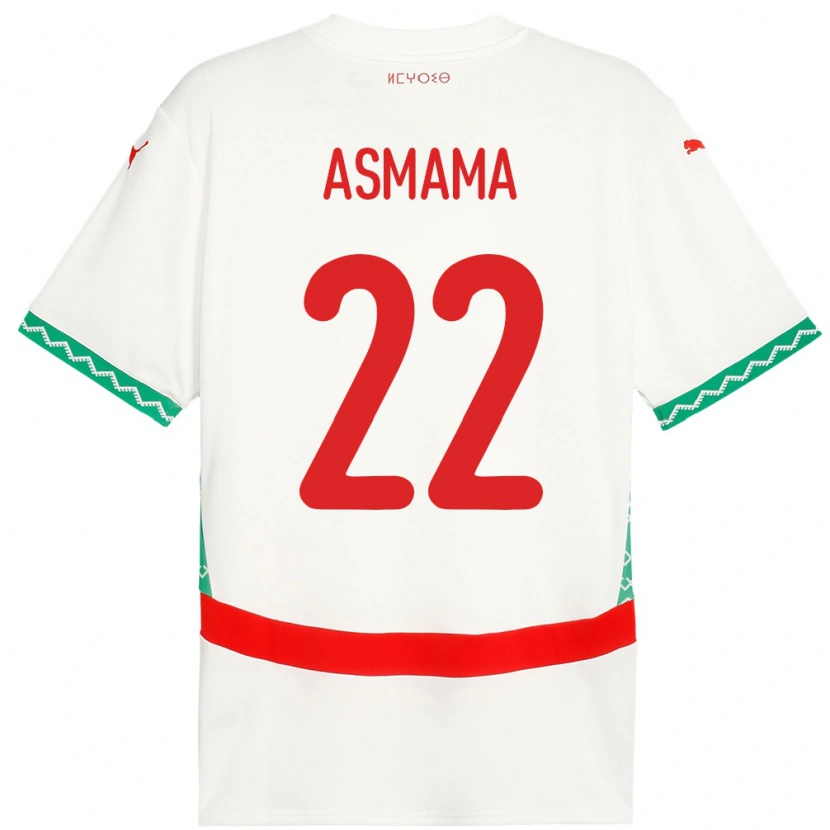 Danxen Dame Marokko Reda Asmama #22 Hvit Bortetrøye Drakt Trøye 24-26 Skjorter T-Skjorte