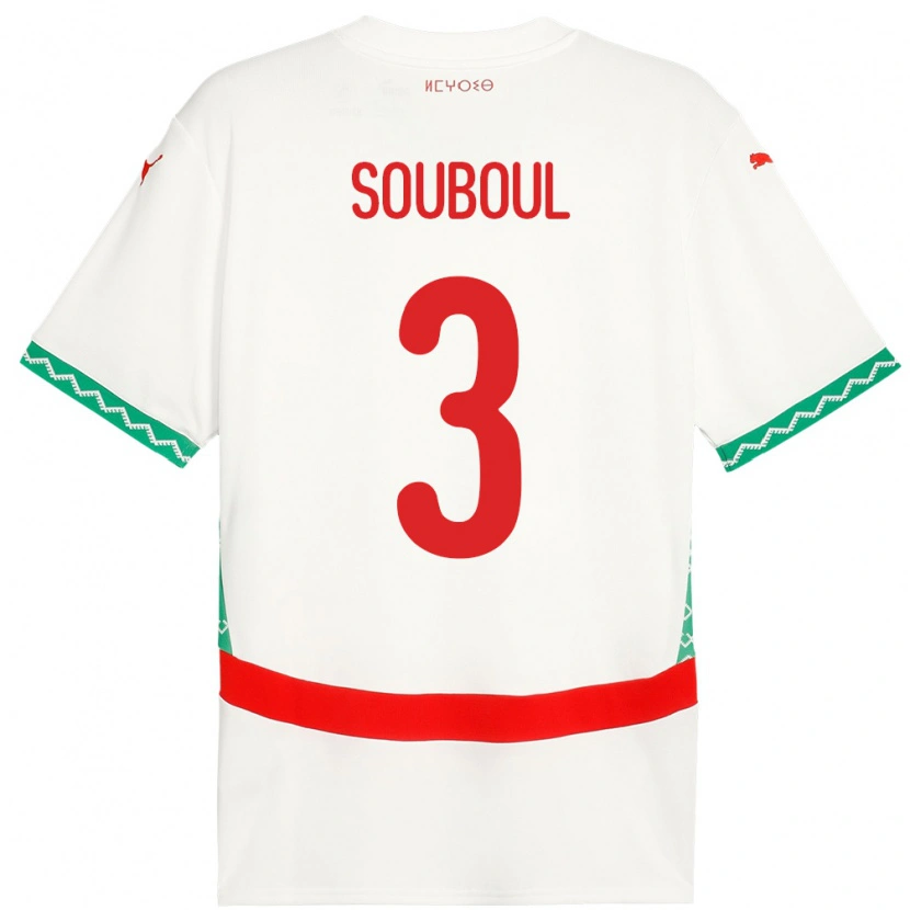 Danxen Dame Marokko Mohamed Souboul #3 Hvit Bortetrøye Drakt Trøye 24-26 Skjorter T-Skjorte