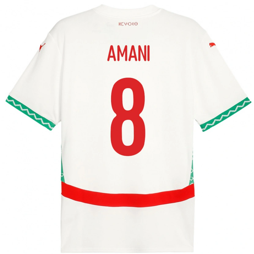 Danxen Dame Marokko Salma Amani #8 Hvit Bortetrøye Drakt Trøye 24-26 Skjorter T-Skjorte