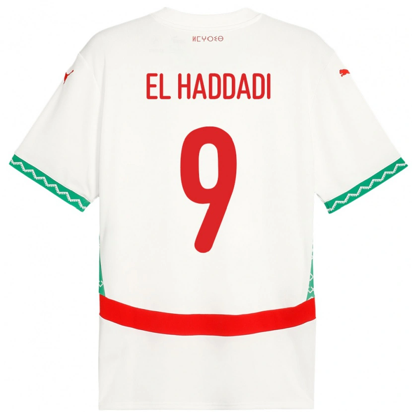 Danxen Dame Marokko Munir El Haddadi #9 Hvit Bortetrøye Drakt Trøye 24-26 Skjorter T-Skjorte