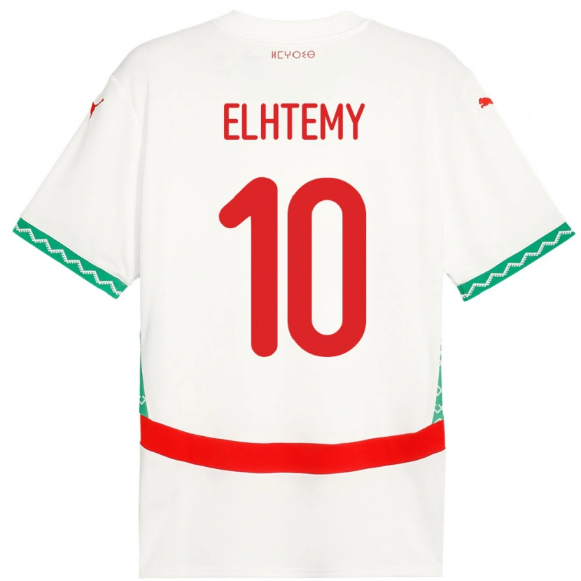 Danxen Dame Marokko Mountassir Elhtemy #10 Hvit Bortetrøye Drakt Trøye 24-26 Skjorter T-Skjorte