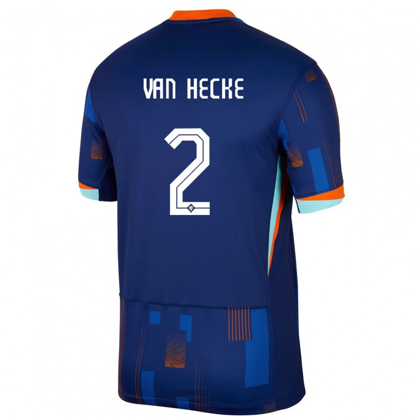 Danxen Dame Nederland Jan Paul Van Hecke #2 Blå Bortetrøye Drakt Trøye 24-26 Skjorter T-Skjorte