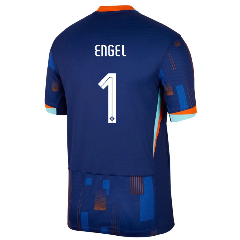 Danxen Dame Nederland Mark Engel #1 Blå Bortetrøye Drakt Trøye 24-26 Skjorter T-Skjorte
