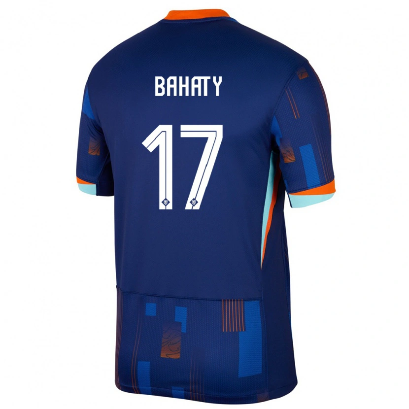 Danxen Dame Nederland Manuel Bahaty #17 Blå Bortetrøye Drakt Trøye 24-26 Skjorter T-Skjorte