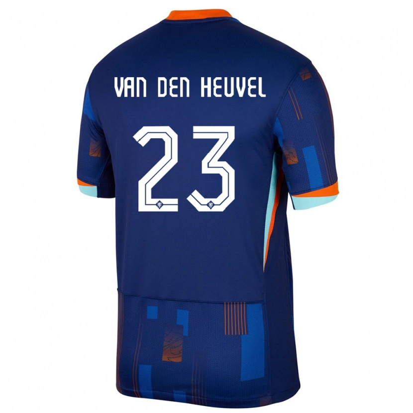 Danxen Dame Nederland Dani Van Den Heuvel #23 Blå Bortetrøye Drakt Trøye 24-26 Skjorter T-Skjorte