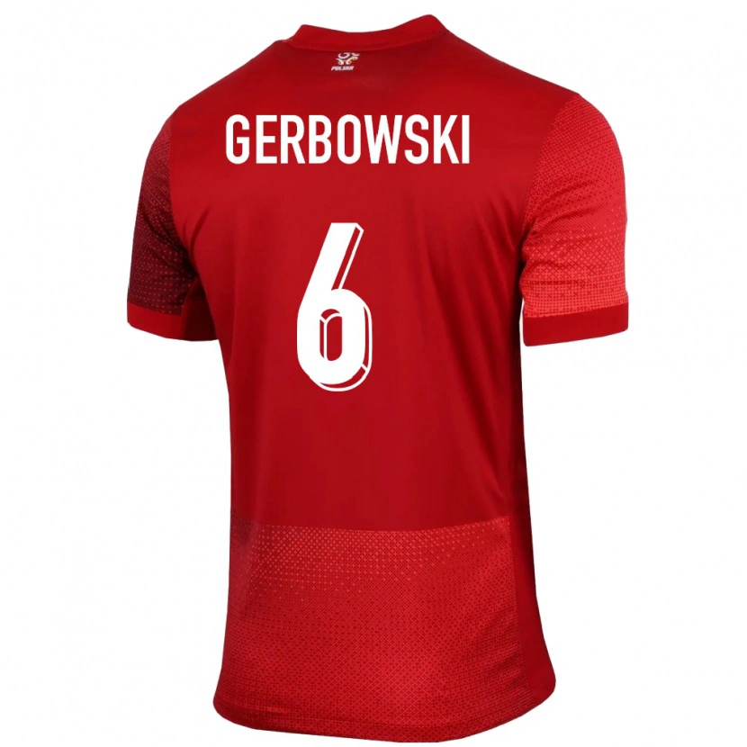 Danxen Dame Polen Fryderyk Gerbowski #6 Rød Bortetrøye Drakt Trøye 24-26 Skjorter T-Skjorte