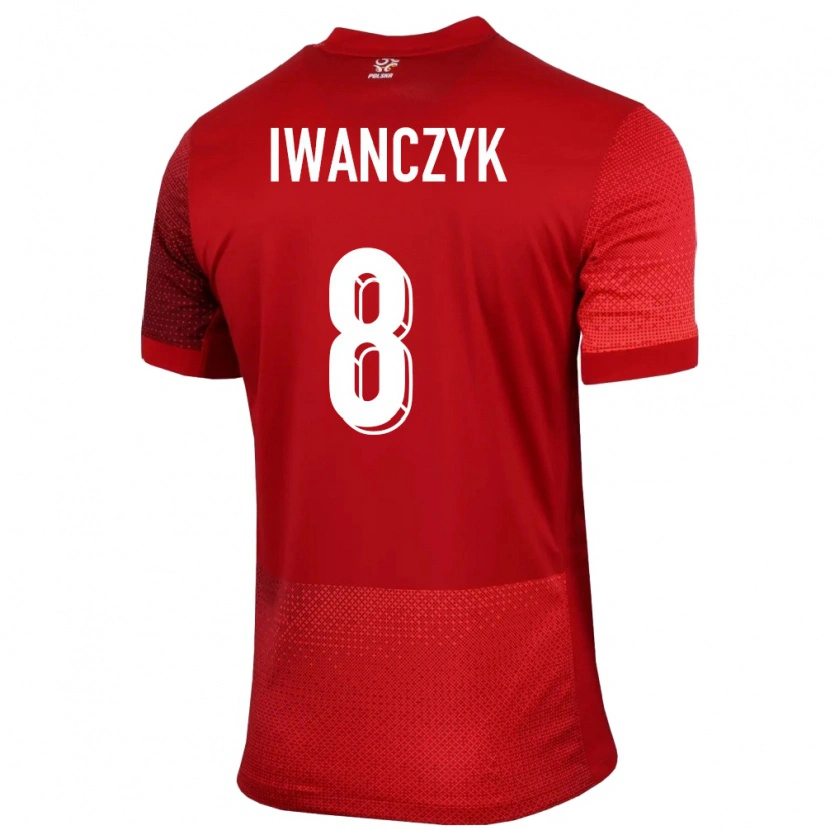 Danxen Dame Polen Aleksander Iwanczyk #8 Rød Bortetrøye Drakt Trøye 24-26 Skjorter T-Skjorte