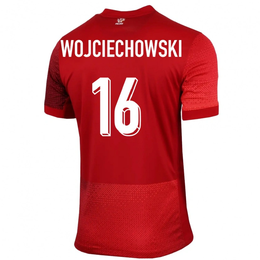 Danxen Dame Polen Oliwier Wojciechowski #16 Rød Bortetrøye Drakt Trøye 24-26 Skjorter T-Skjorte