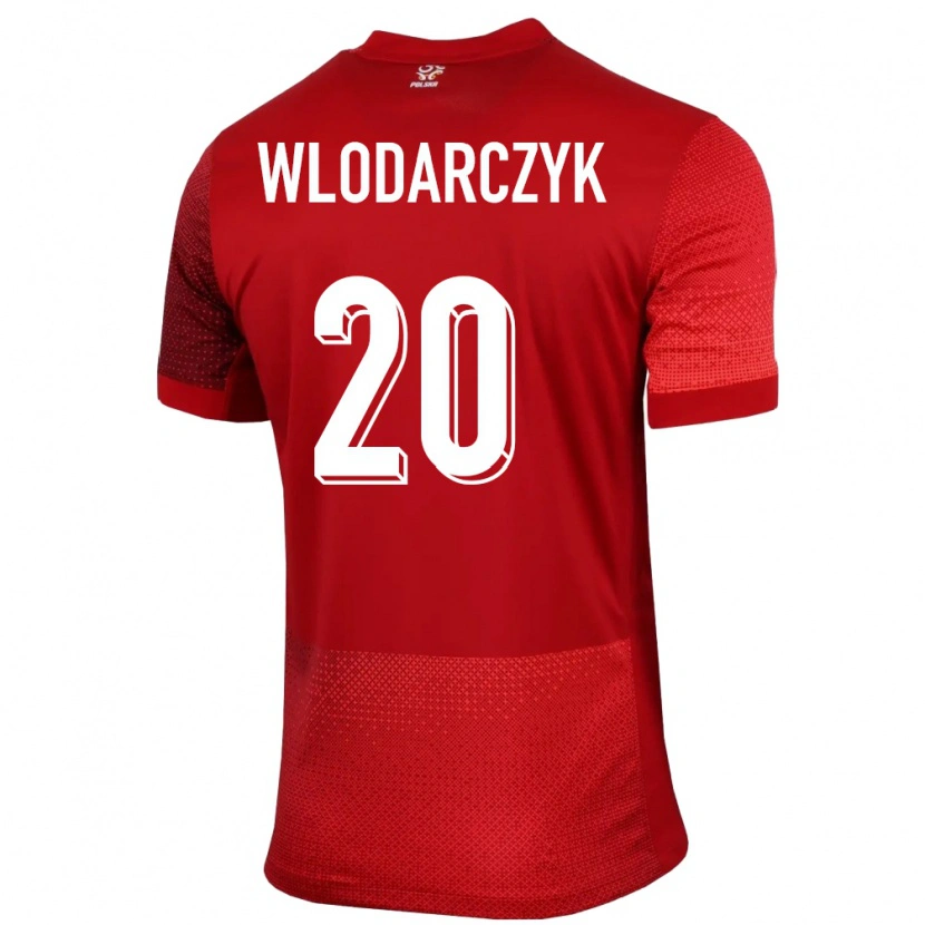 Danxen Dame Polen Szymon Wlodarczyk #20 Rød Bortetrøye Drakt Trøye 24-26 Skjorter T-Skjorte
