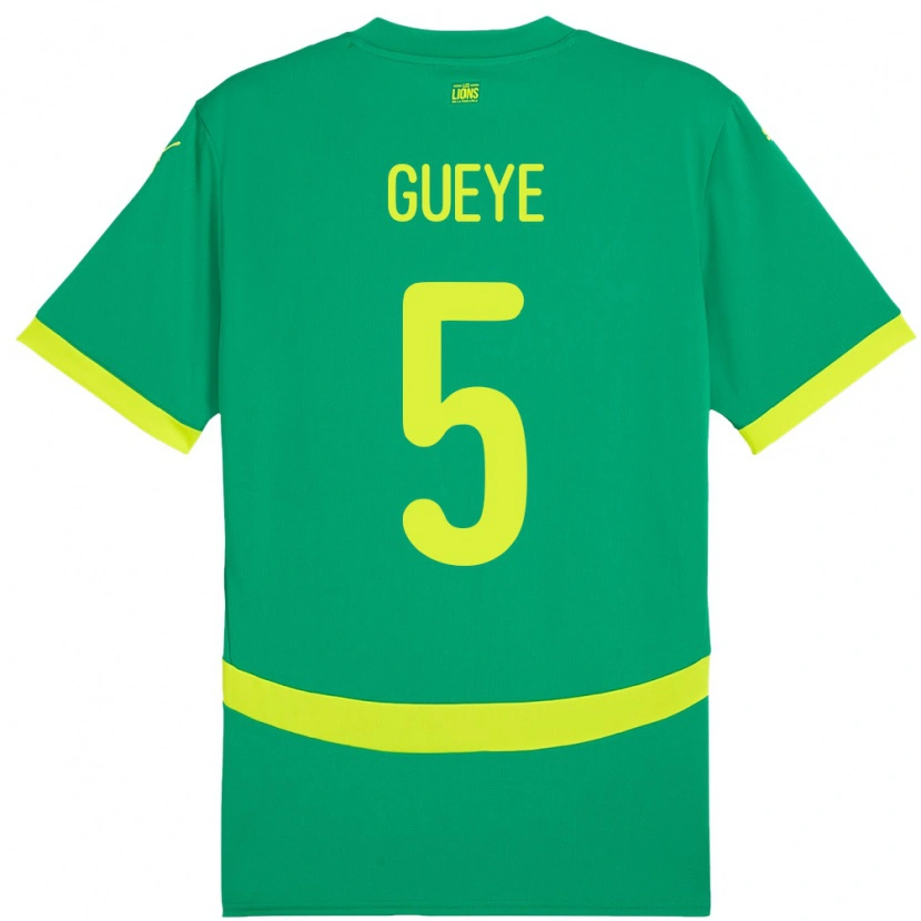 Danxen Dame Senegal Idrissa Gueye #5 Grønn Bortetrøye Drakt Trøye 24-26 Skjorter T-Skjorte