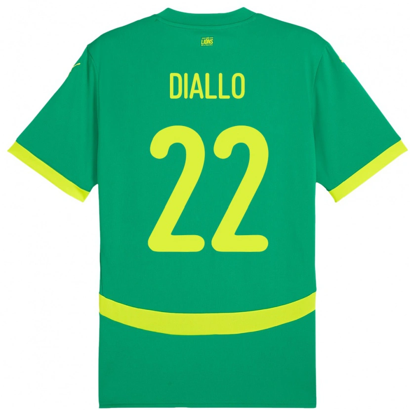 Danxen Dame Senegal Abdou Diallo #22 Grønn Bortetrøye Drakt Trøye 24-26 Skjorter T-Skjorte