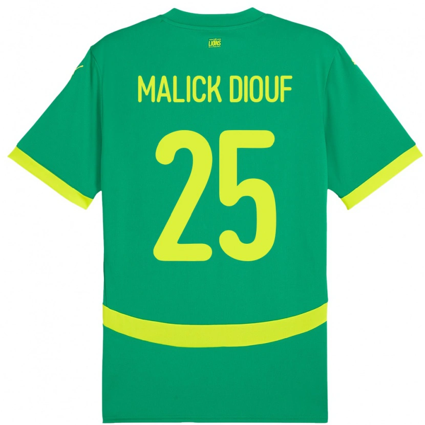 Danxen Dame Senegal El Hadji Malick Diouf #25 Grønn Bortetrøye Drakt Trøye 24-26 Skjorter T-Skjorte