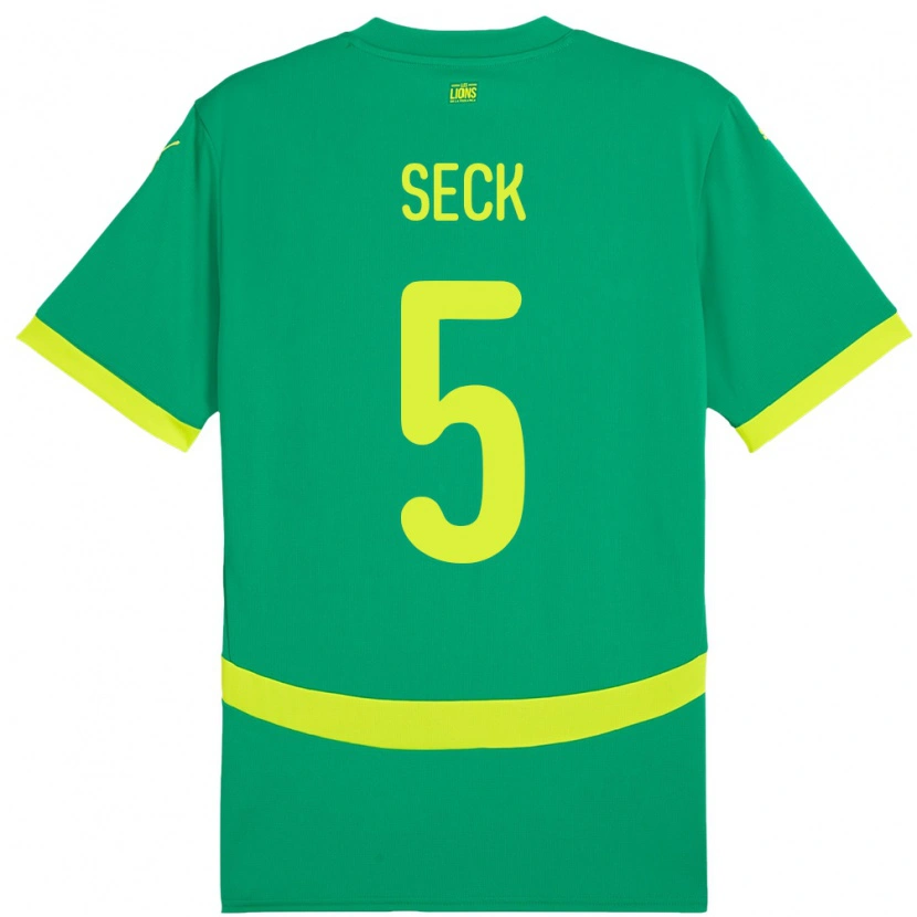 Danxen Dame Senegal Ibrahima Seck #5 Grønn Bortetrøye Drakt Trøye 24-26 Skjorter T-Skjorte