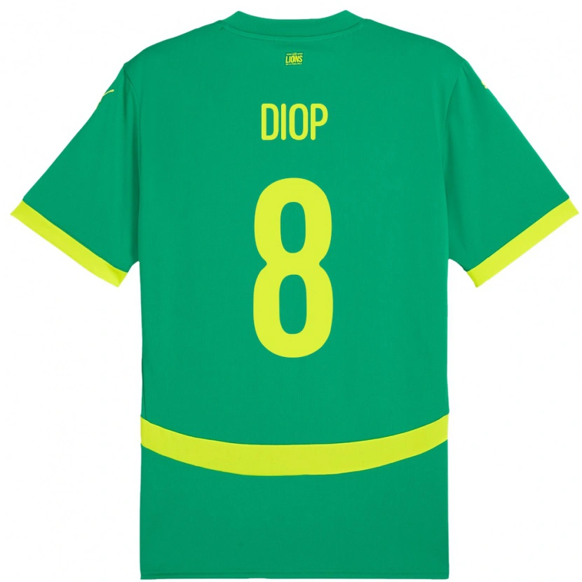 Danxen Dame Senegal Amidou Diop #8 Grønn Bortetrøye Drakt Trøye 24-26 Skjorter T-Skjorte