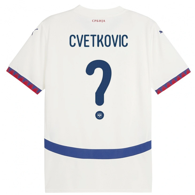 Danxen Dame Serbia Aleksa Cvetkovic #0 Hvit Bortetrøye Drakt Trøye 24-26 Skjorter T-Skjorte