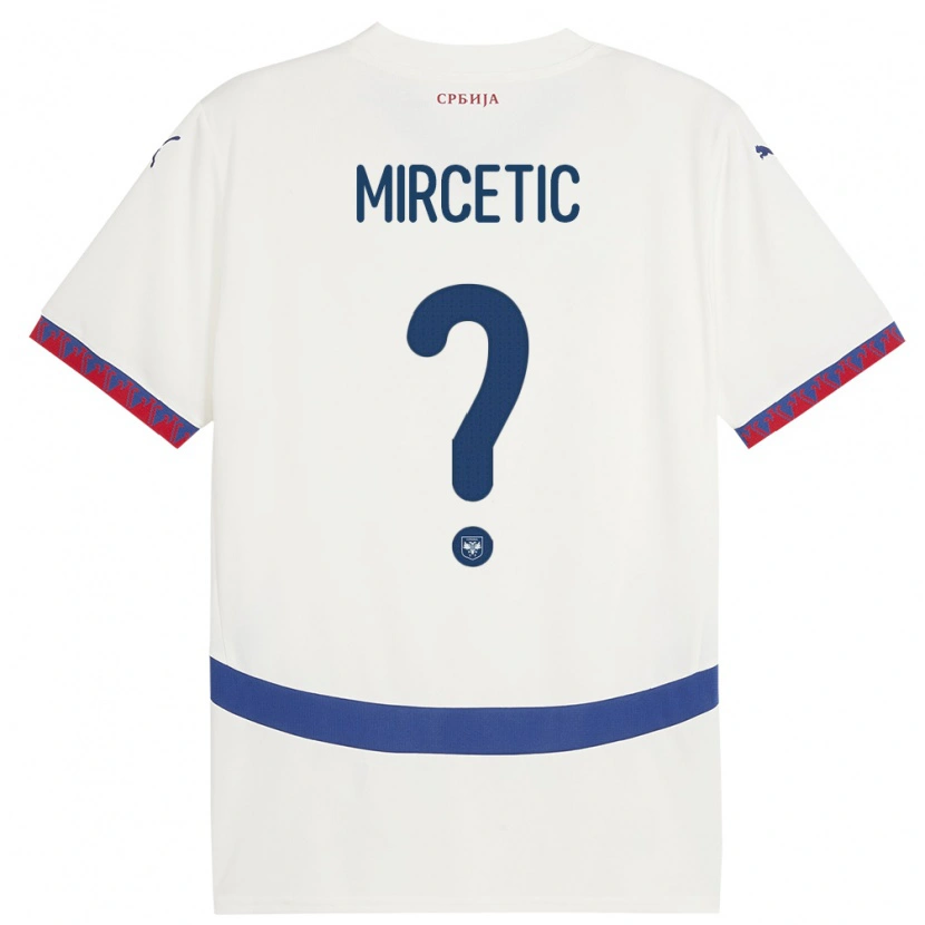 Danxen Dame Serbia Bogdan Mircetic #0 Hvit Bortetrøye Drakt Trøye 24-26 Skjorter T-Skjorte