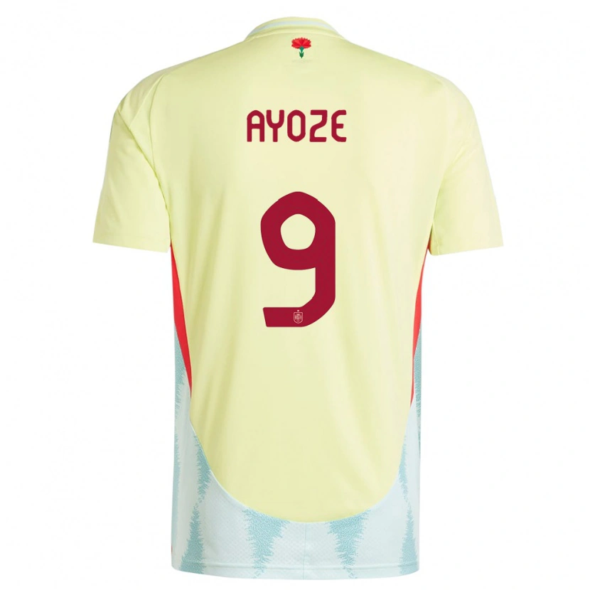 Danxen Dame Spania Ayoze Pérez #9 Gul Bortetrøye Drakt Trøye 24-26 Skjorter T-Skjorte