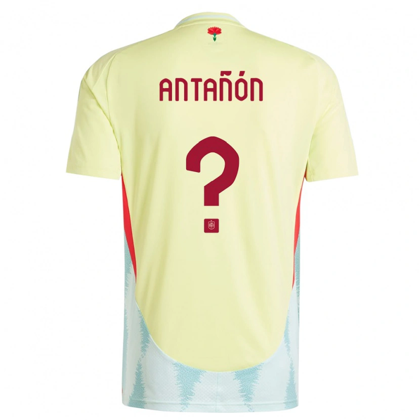 Danxen Dame Spania Andrés Antañón #0 Gul Bortetrøye Drakt Trøye 24-26 Skjorter T-Skjorte
