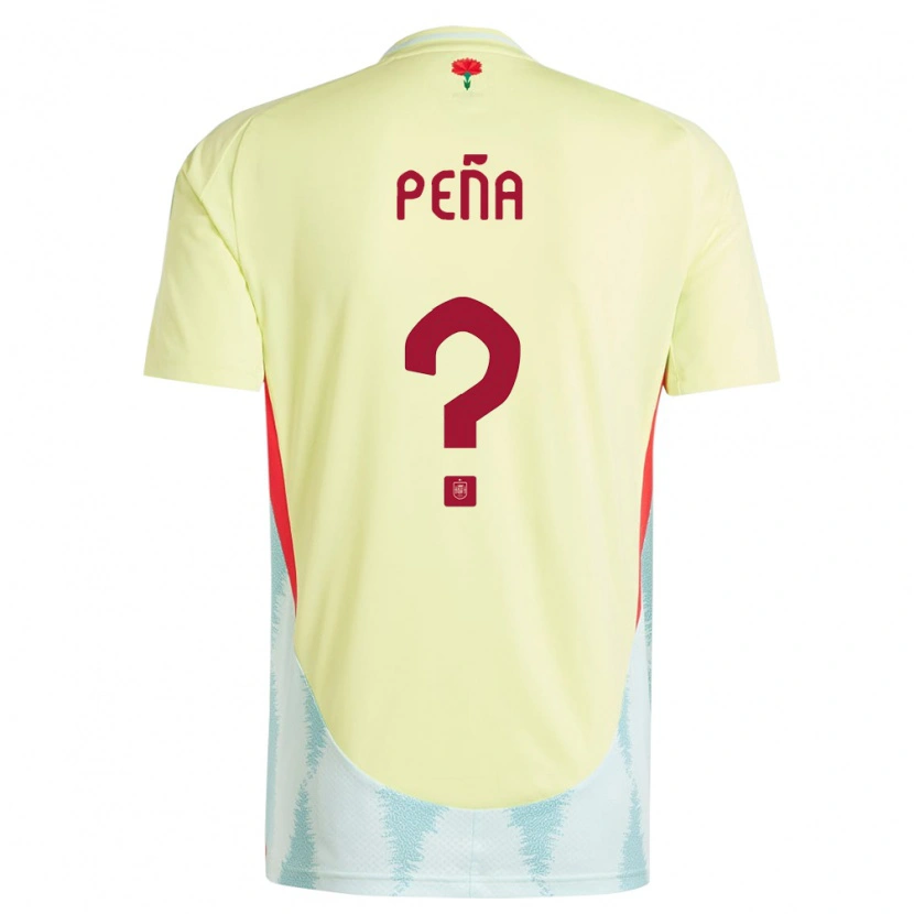 Danxen Dame Spania Pablo Peña #0 Gul Bortetrøye Drakt Trøye 24-26 Skjorter T-Skjorte