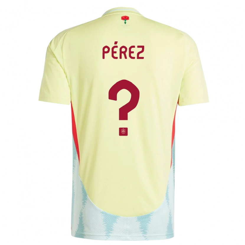 Danxen Dame Spania Aitor Pérez #0 Gul Bortetrøye Drakt Trøye 24-26 Skjorter T-Skjorte