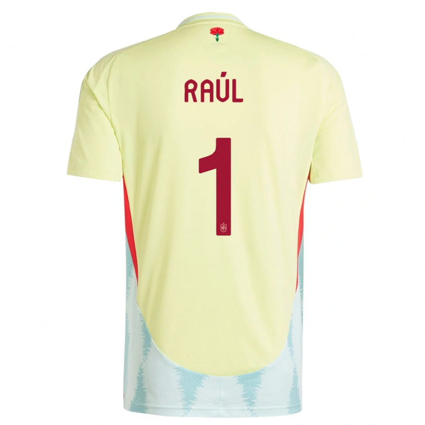 Danxen Dame Spania Raúl Jiménez #1 Gul Bortetrøye Drakt Trøye 24-26 Skjorter T-Skjorte